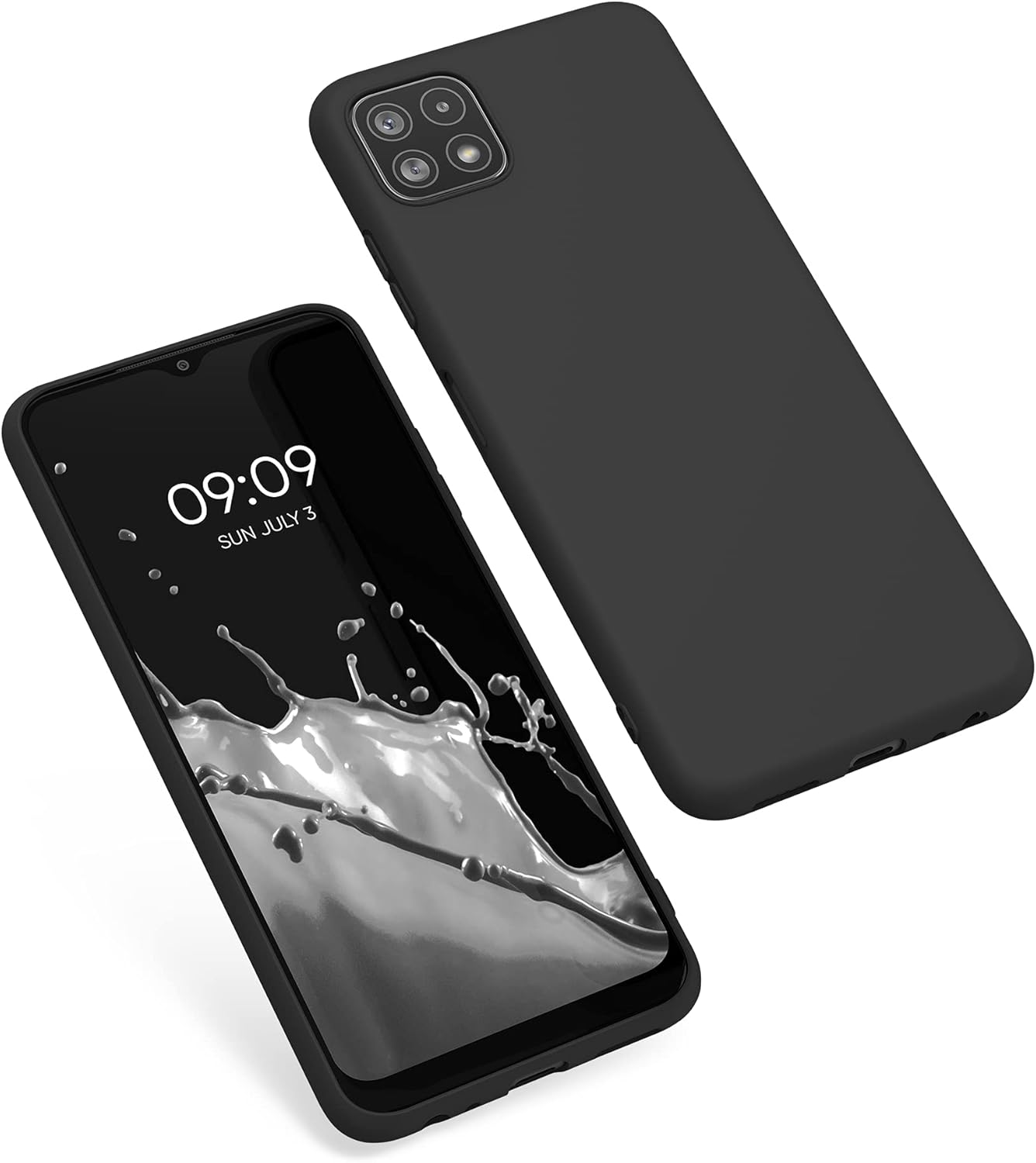 kwmobile Funda compatible con Samsung Galaxy A22 5G – Funda protectora de silicona TPU suave y delgada – Negro mate