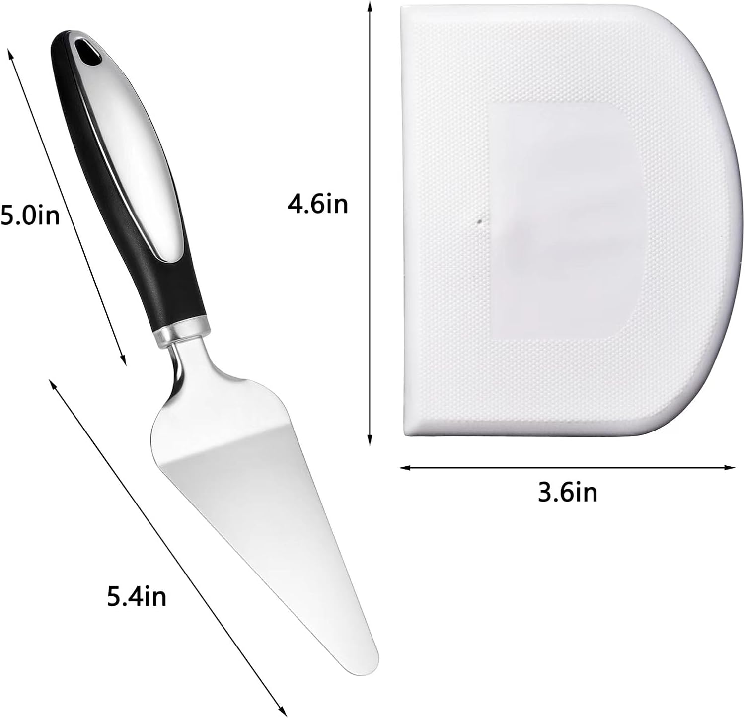 Juego de 3 cortadores de masa de acero inoxidable de 5 ruedas con espátula de pizza y raspador de tazón de masa, rueda cortadora de pastelería