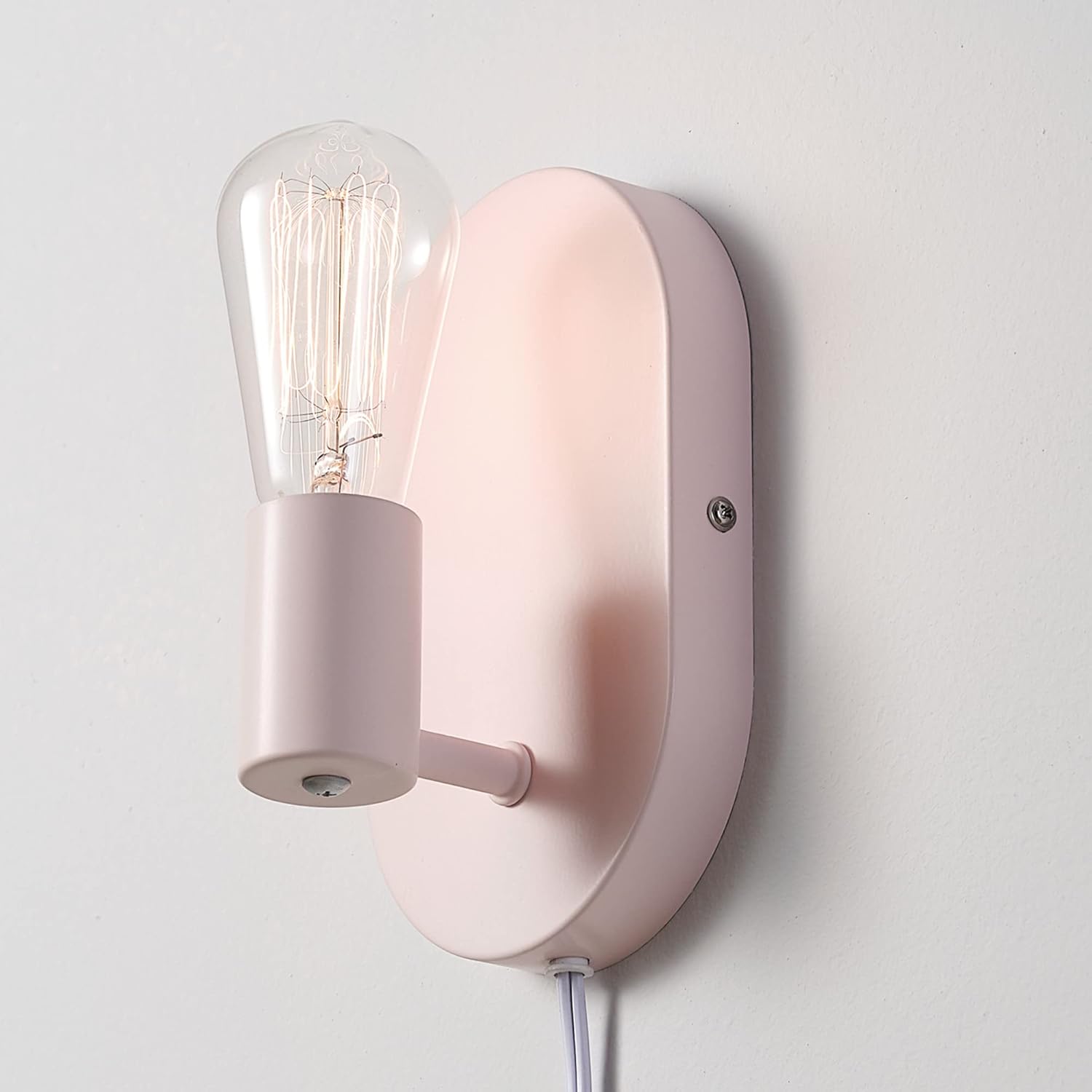 Globe Electric 52102 Kiel – Aplique de pared con 1 luz o cable duro, rosa mate, bombilla no incluida