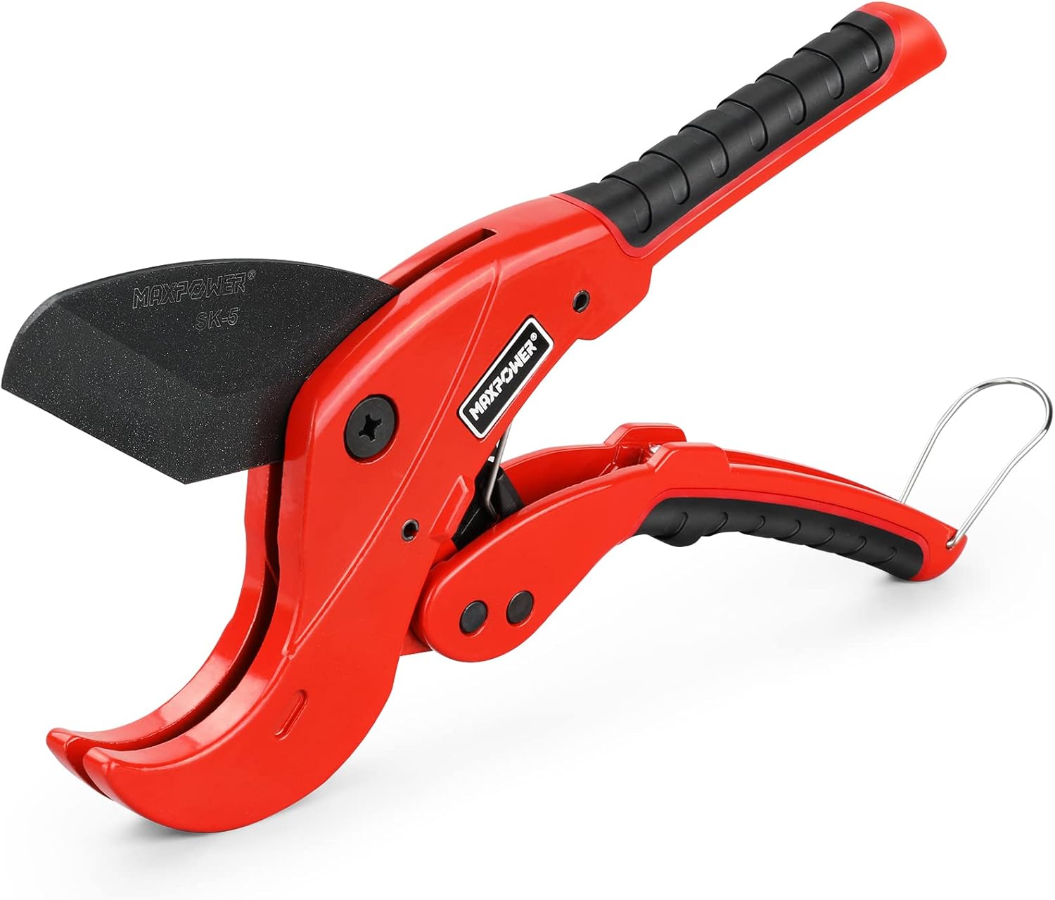 MAXPOWER PVC Pipe Cutter, Cuts Up to 2 12″, Ratcheting PVC Cutter with SK5 Blades, Ratchet Pipe Cutter Tool for PVC, PE, PEX, PPR and Rubber Hose