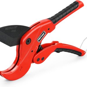 MAXPOWER PVC Pipe Cutter, Cuts Up to 2 12″, Ratcheting PVC Cutter with SK5 Blades, Ratchet Pipe Cutter Tool for PVC, PE, PEX, PPR and Rubber Hose MAXPOWER PVC Pipe Cutter, Cuts Up to 2 12″, Ratcheting PVC Cutter with SK5 Blades, Ratchet Pipe Cutter Tool for PVC, PE, PEX, PPR and Rubber Hose