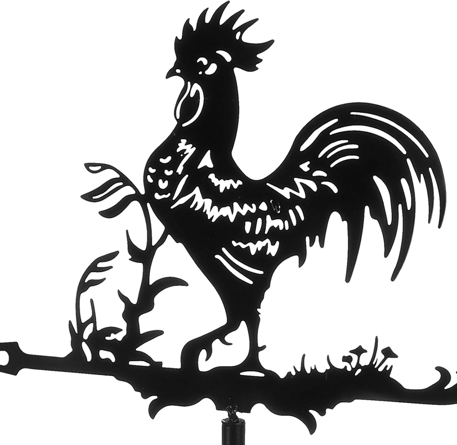 Happyyami Paleta de viento de gallo en la azotea de la azotea, indicador de dirección del viento de metal retro, decoración de arte de jardín para