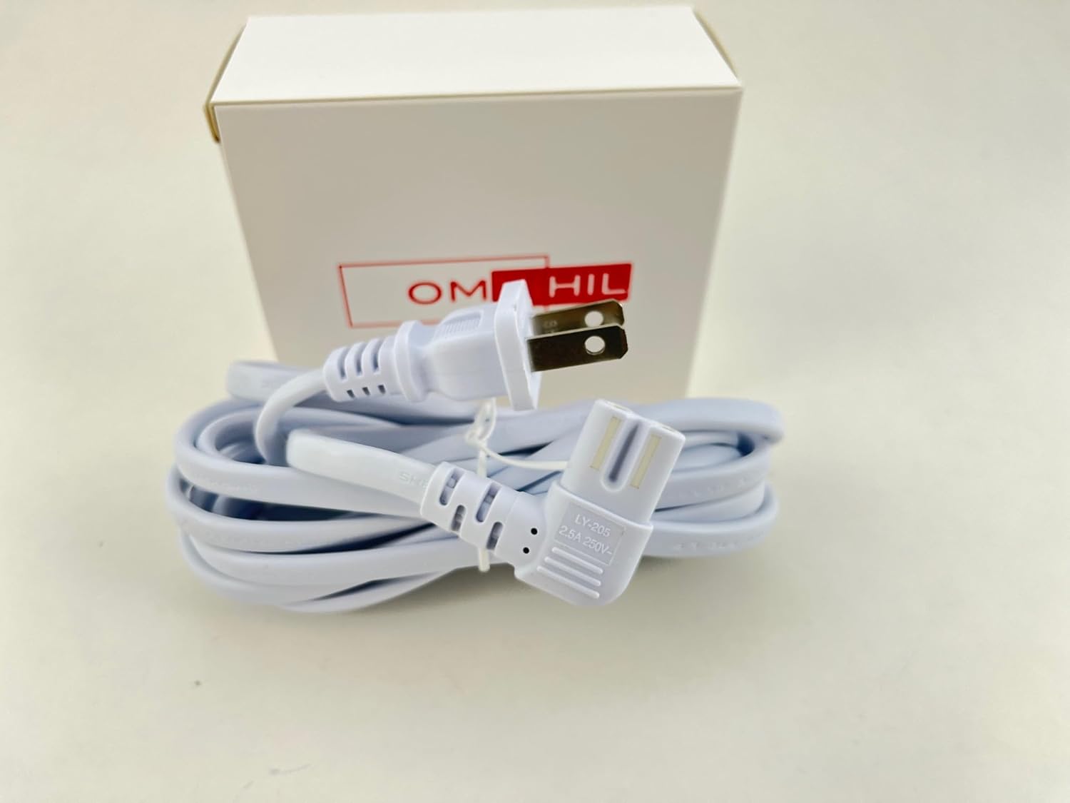 OMNIHIL – Cable de alimentación C7 en forma de L extra largo blanco de 10 pies para radio Tivoli Audio M1BTSLC Model One