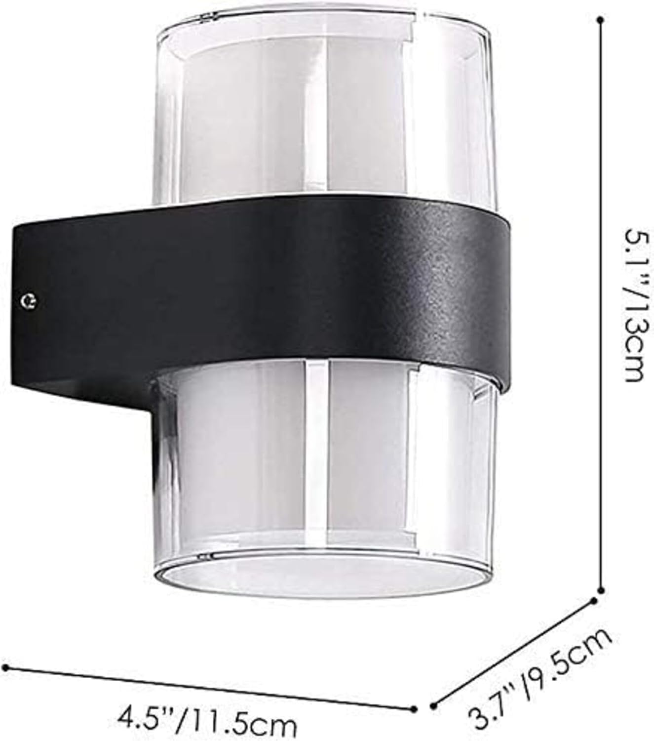 Luces de pared para exteriores, 10W 6000K blanco frío impermeable IP65 aluminio  Luz de pared LED para exteriores e interiores, luz de porche de