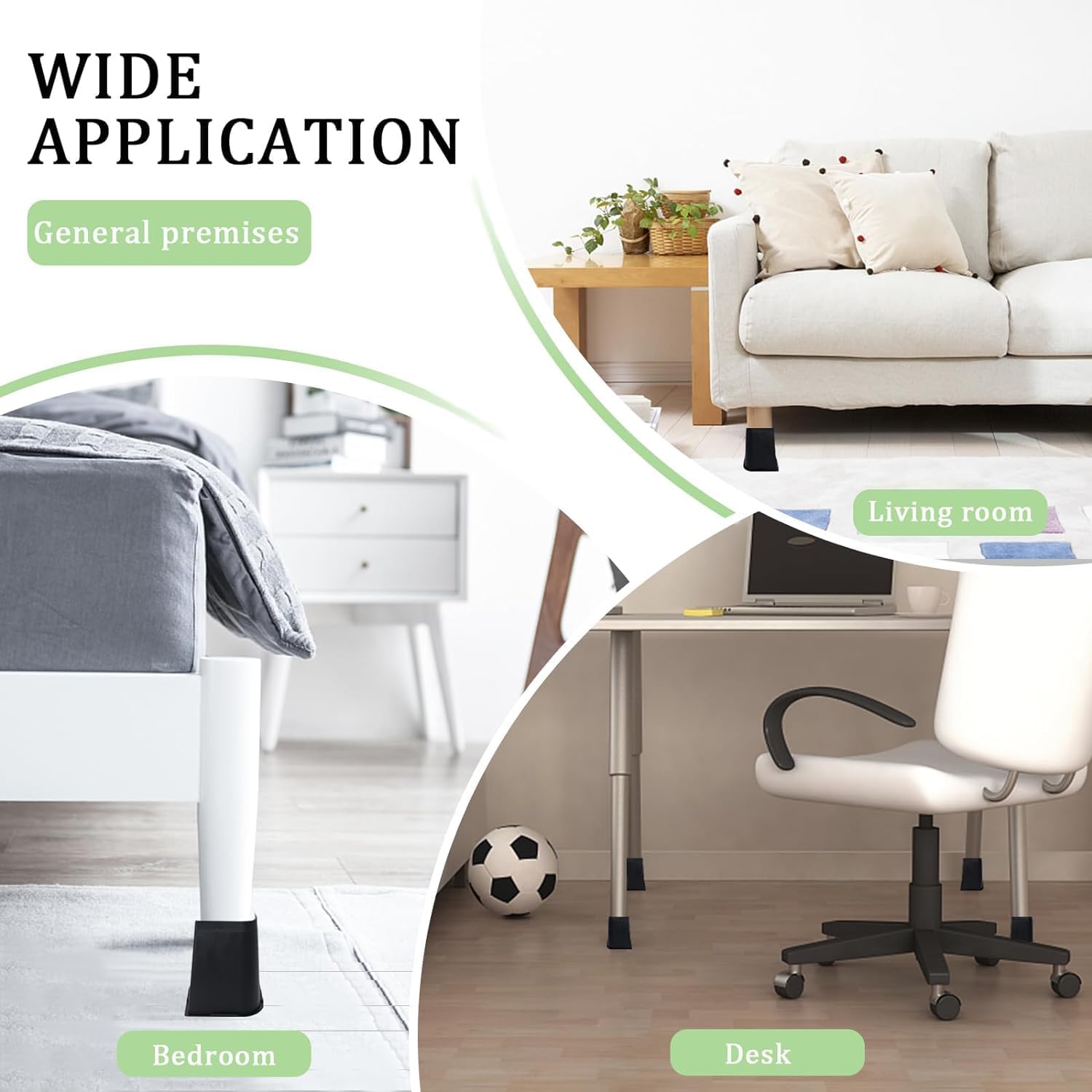 Ketofa Elevadores de cama resistentes de 4 pulgadas, elevadores de sofá para muebles con diseño antideslizante, material ABS duradero, elevadores de