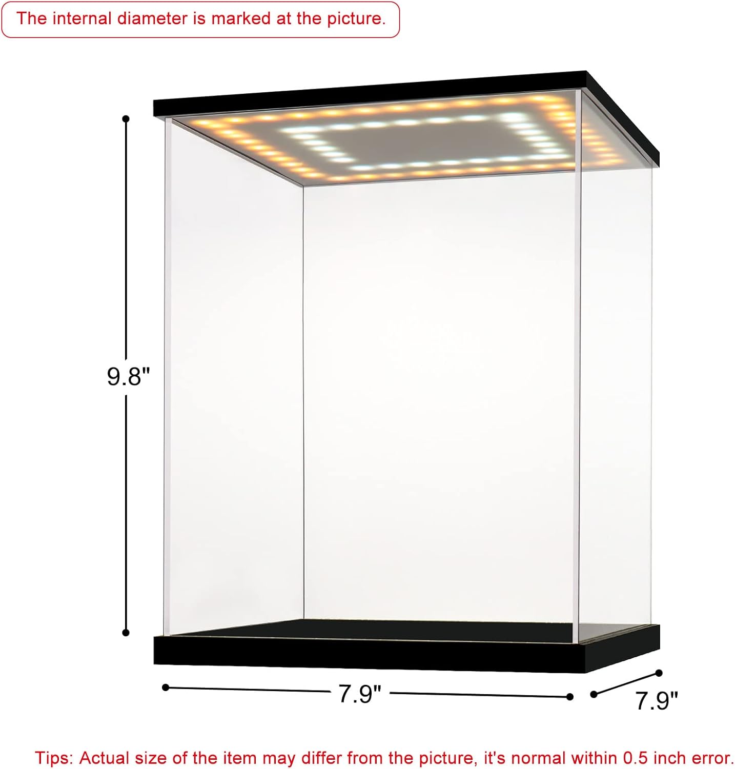 Instnovny Vitrina de acrílico para coleccionables, transparente, modelo de estatua, trofeo, cajas acrílicas para exhibición, figuras de acción,