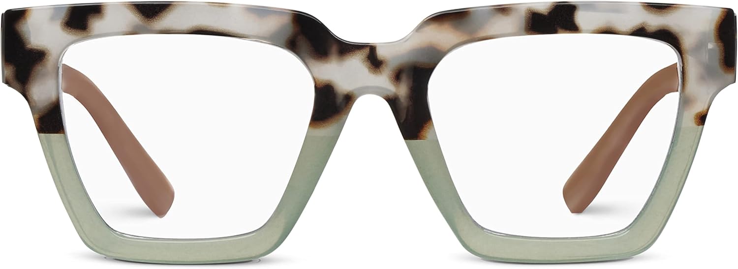 Peepers by PeeperSpecs Gafas de lectura con bloqueo de luz azul cuadrado Take a Bow para mujer