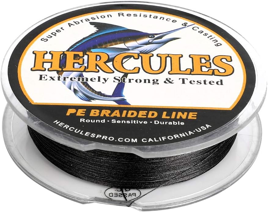 Hercules – Hilo para pescar Super Cast, 8 hilos trenzados de pesca de 10 lb a 300 lb para agua salada, 109  328  547  1094 yardas, diametro #