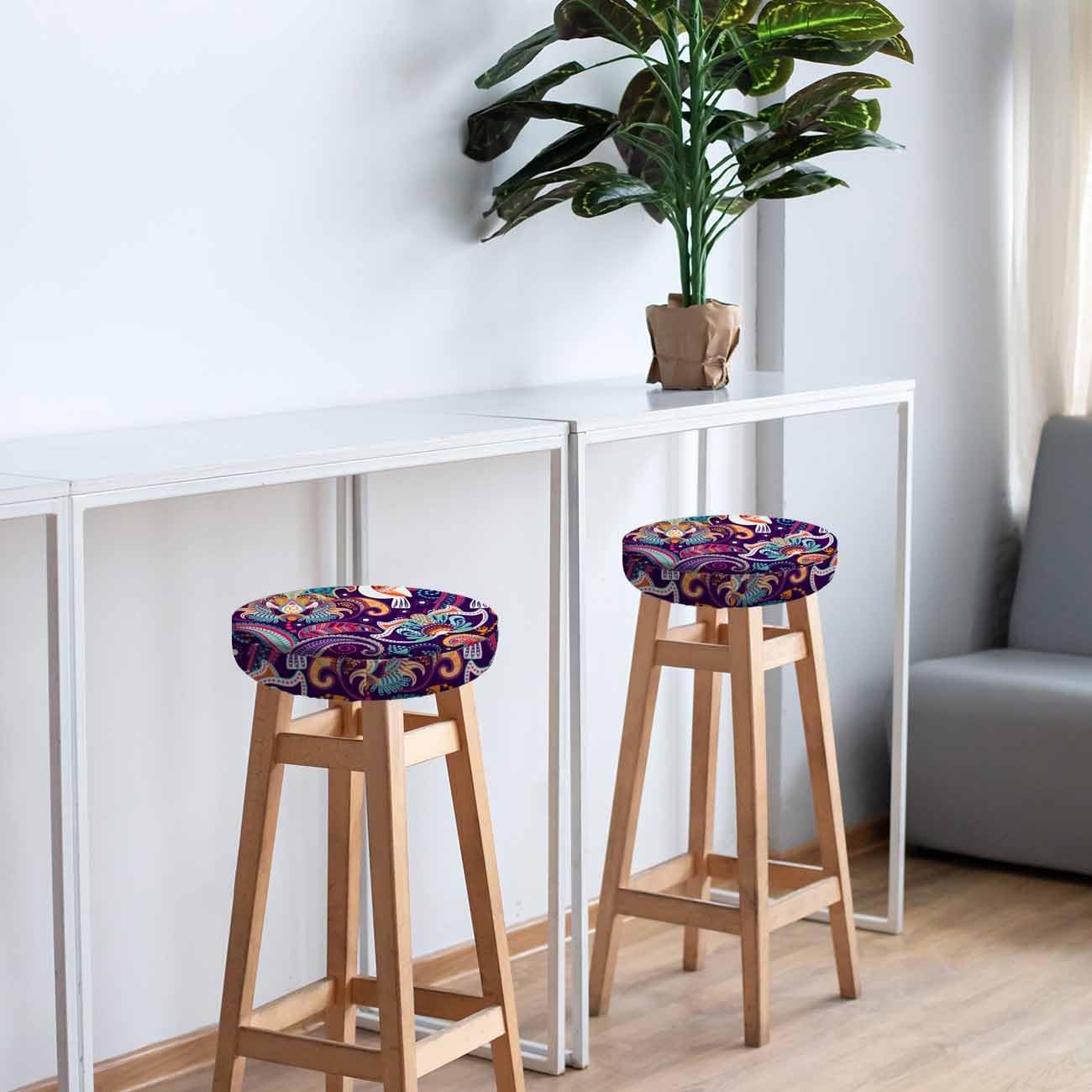 Swono Funda de cojín redonda para silla de bar, 1 paquete de fundas elásticas para taburetes de barra redondas, fundas elásticas para asiento de
