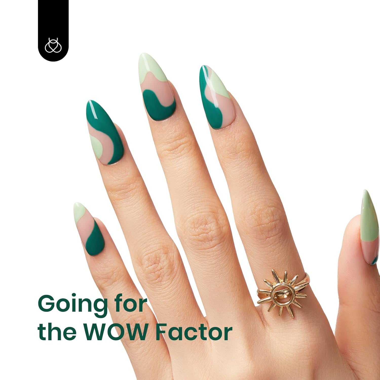 Beetles – Esmalte de uñas en gel, 1 unidad de 0.5 onzas fluidas (15ml), esmalte de uñas en gel de color verde esmeralda, con lámpara LED, arte de