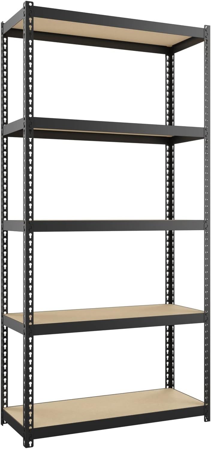 Lorell 66964 Estantería, remachada, acero, 30 pulgadas x 12 pulgadas x 60 pulgadas, negro