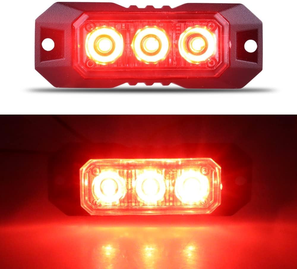 3 luces estroboscópicas LED intermitentes para camión, coche, vehículo, mini rejilla, cabeza de luz, luces de advertencia de peligro de emergencia
