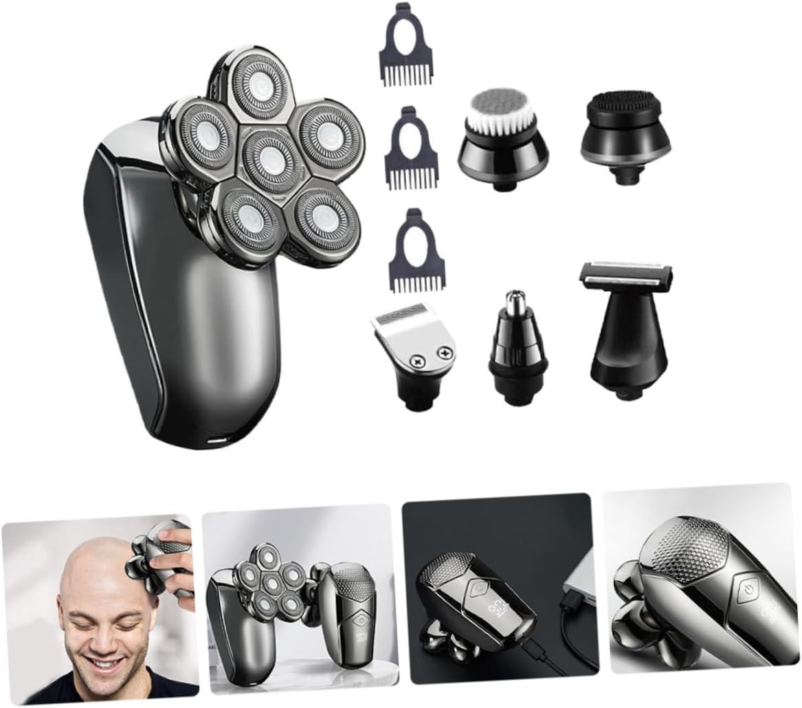 FOMIYES Juego de 2 juegos de afeitadora eléctrica para peluquería Maquina de afeitar para hombre, afeitadora de cuerpo eléctrico, kit facial de