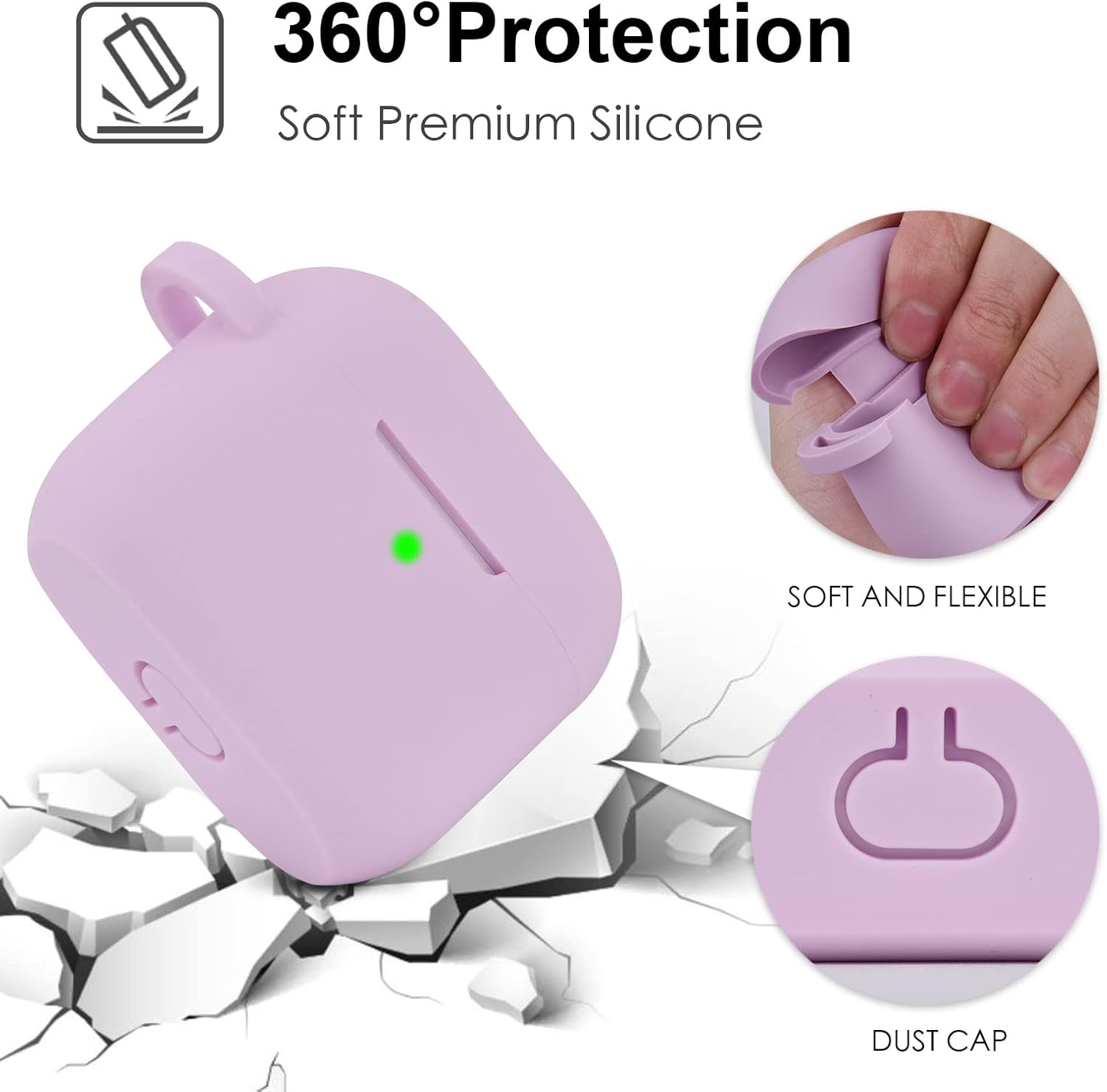 MOFREE – Funda protectora de silicona para Airpods 3 de 3 generación con llavero de elefante brillante compatible con Apple Airpods de 3 generación