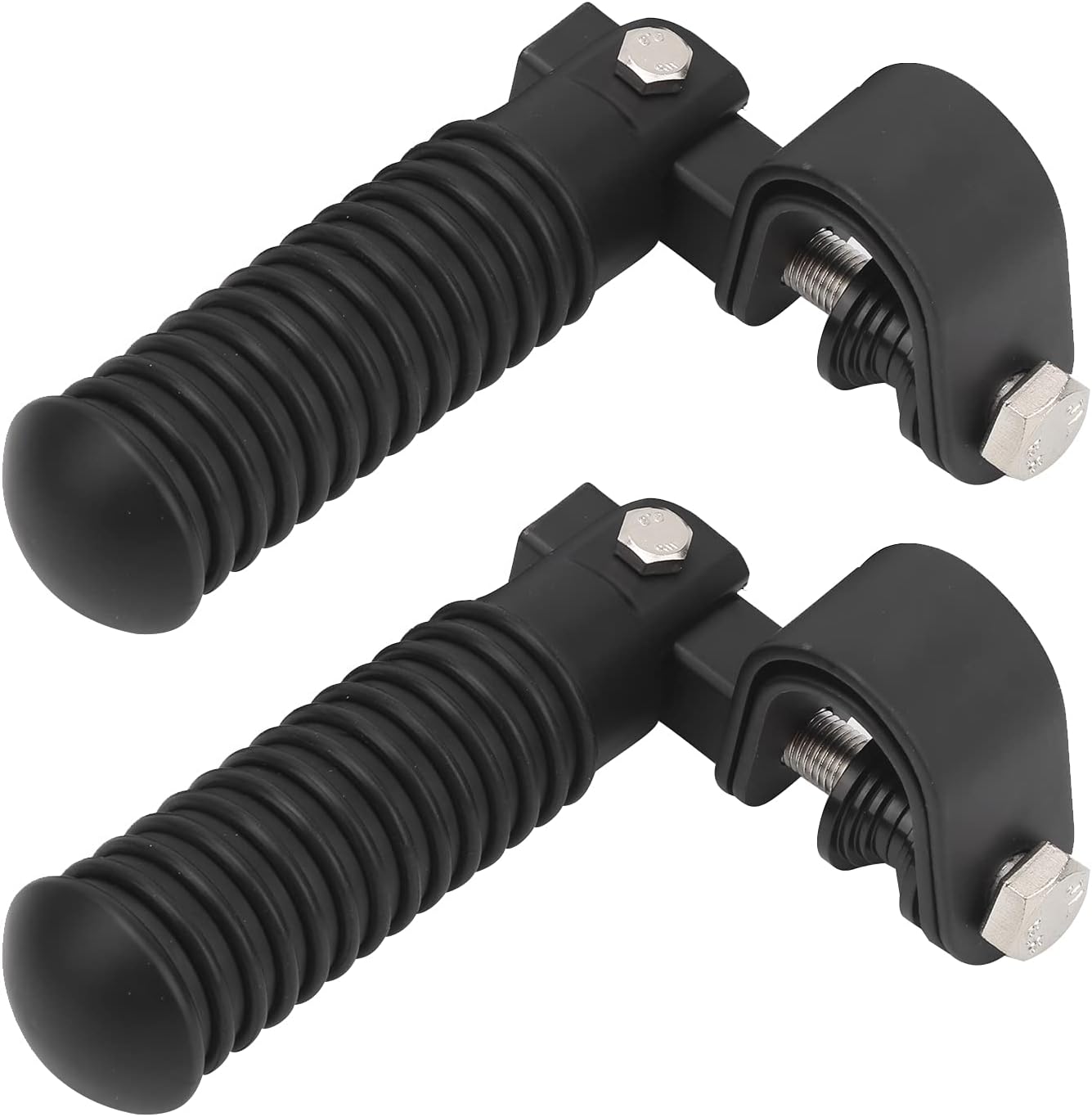 KIMISS Estriberas universales de motocicleta para barras de choque, soportes de clavijas plegables de 1 pulgada para autopista de 1 pulgada (negro)
