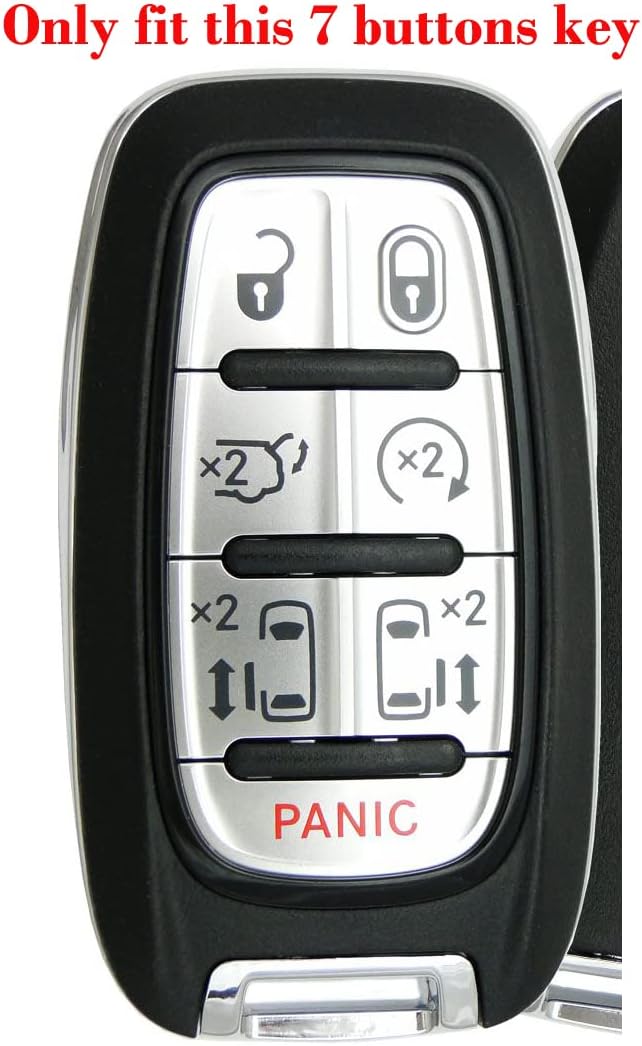 Funda protectora de goma de silicona para Chrysler Pacifica 2017-2023 y Voyager 2020-2023, 7 botones