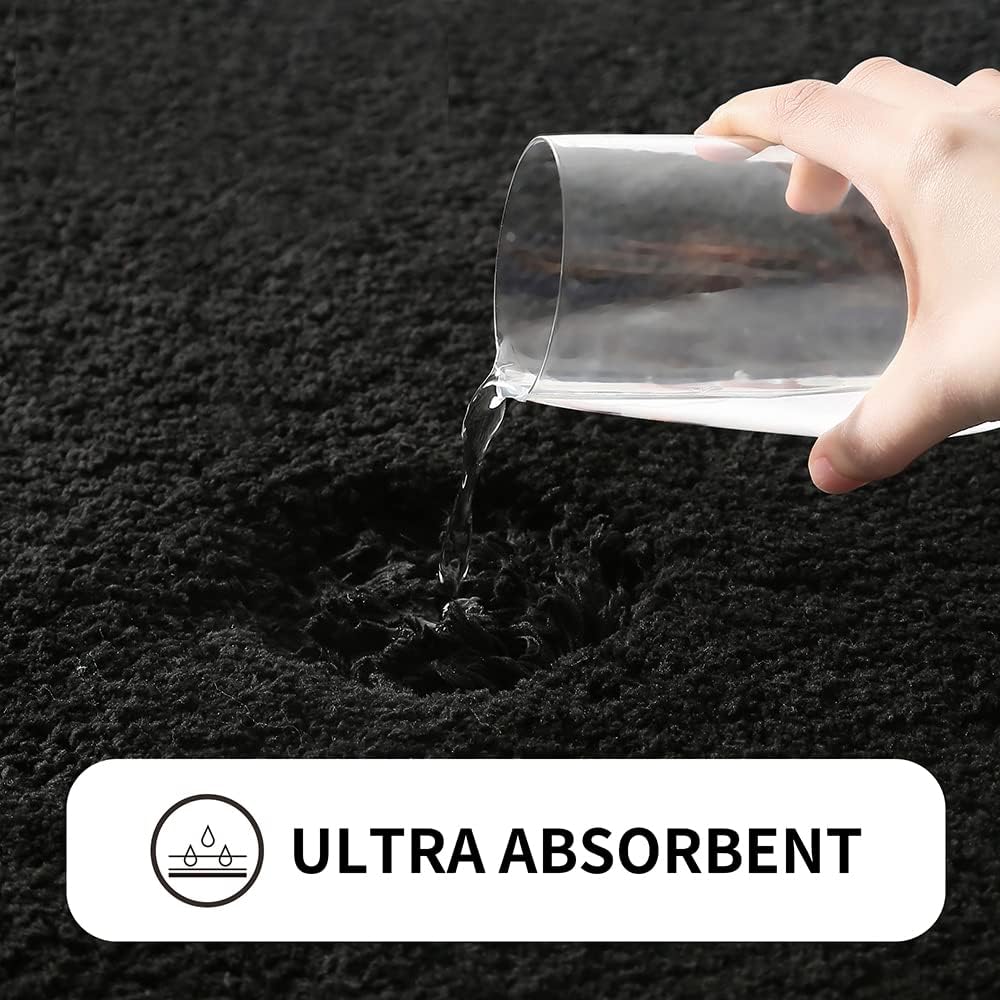 MRL Alfombra de baño súper suave, absorbente de agua, antideslizante, lavable a máquina, de secado rápido, para baño, alfombra de ducha de