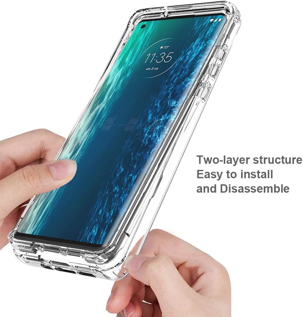 Vavies Compatible con Moto Edge CaseMoto Edge 5G 2020 XT2063-2, cuerpo completo, a prueba de golpes, transparente, flexible, funda protectora para