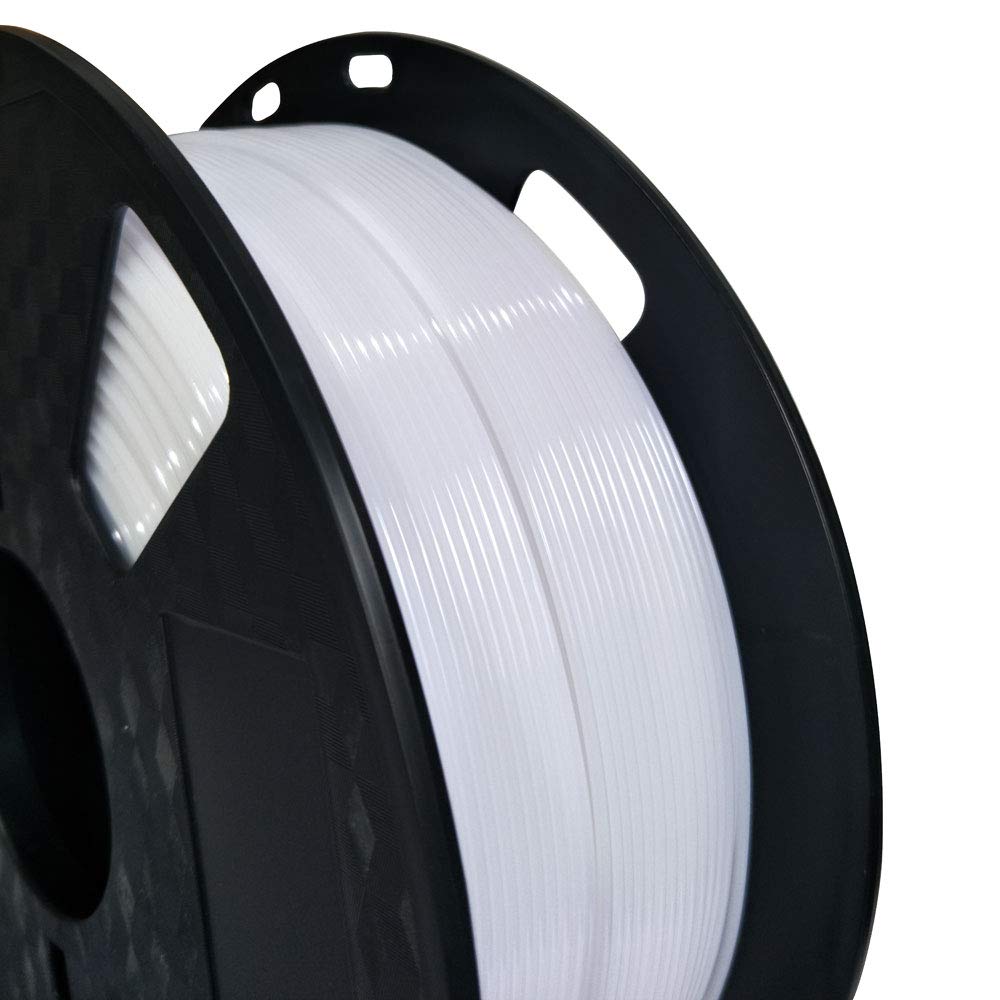Filamento PETG blanco de 0.069 pulgadas, filamento de impresora 3D de 2.2 libras, carrete de 2.2 libras, material de impresión 3D que se adapta a la