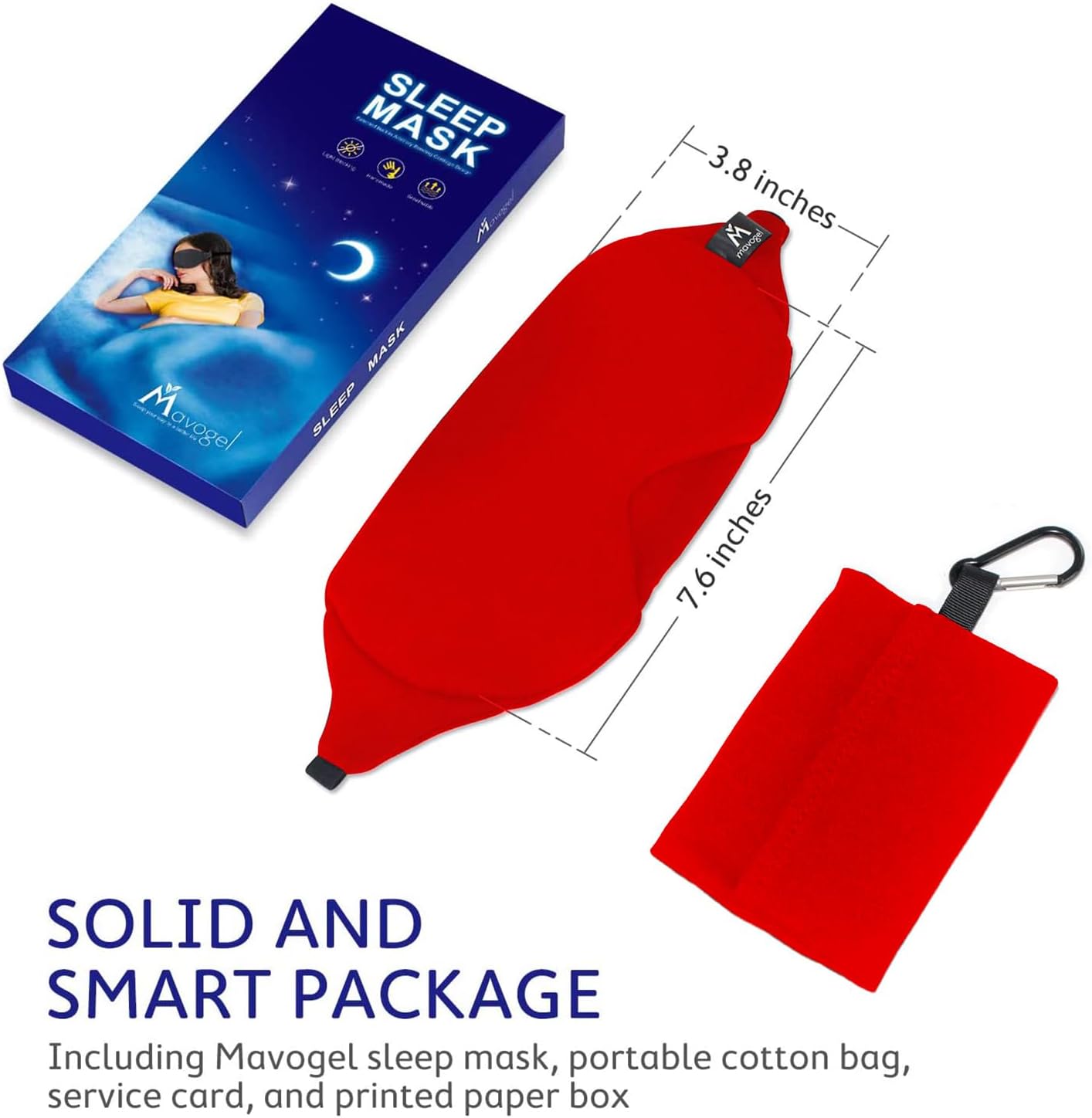 Mavogel Antifaz de algodón para dormir  Máscara de dormir transpirable con bloqueo de luz, suave y cómoda para hombres y mujeres, cubierta de ojos