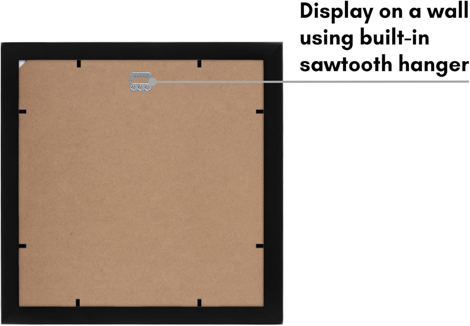 Americanflat Portarretratos de 12x12pulgadas, negro, para foto de 8x8pulgadas con paspartú o 12x12sin, madera de ingeniería con vidrio inastillable,