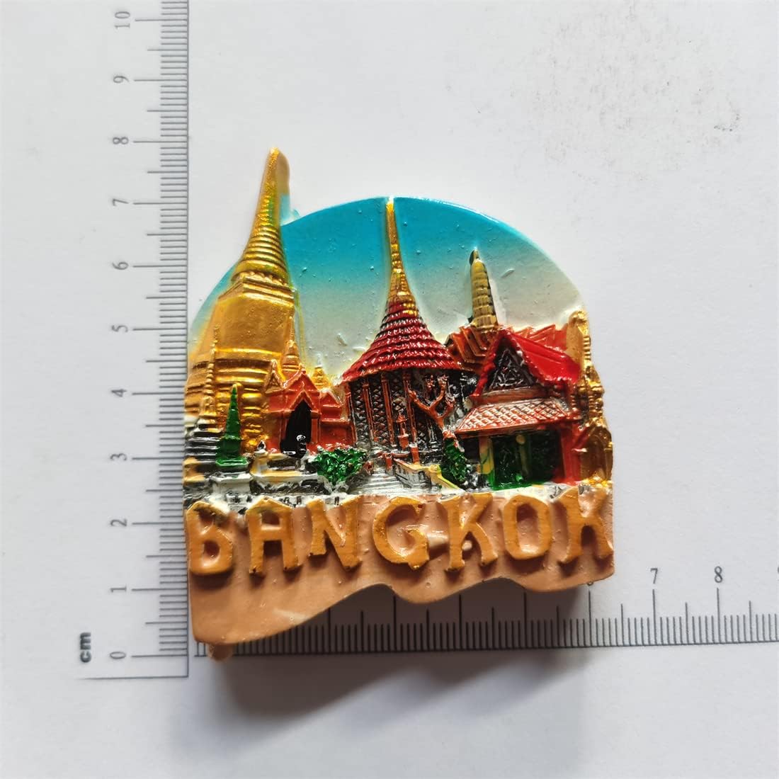 Imán de nevera 3D Bangkok Tailandia regalo de recuerdo, resina hecha a mano Bangkok refrigerador imán para decoración del hogar y la cocina