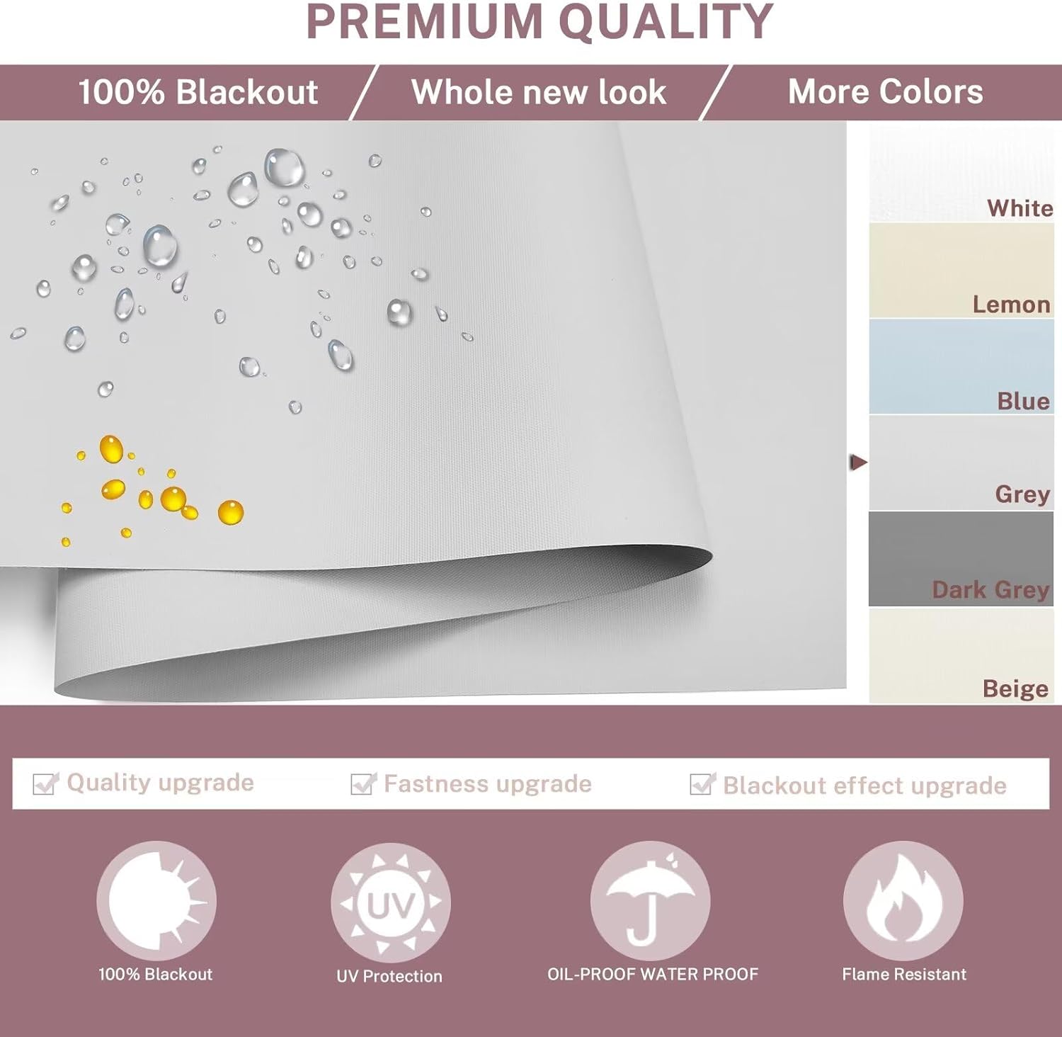 Persianas enrollables opacas para ventanas interiores, impermeables, para el hogar, ducha, oficina, privacidad, con cable francés, persianas para