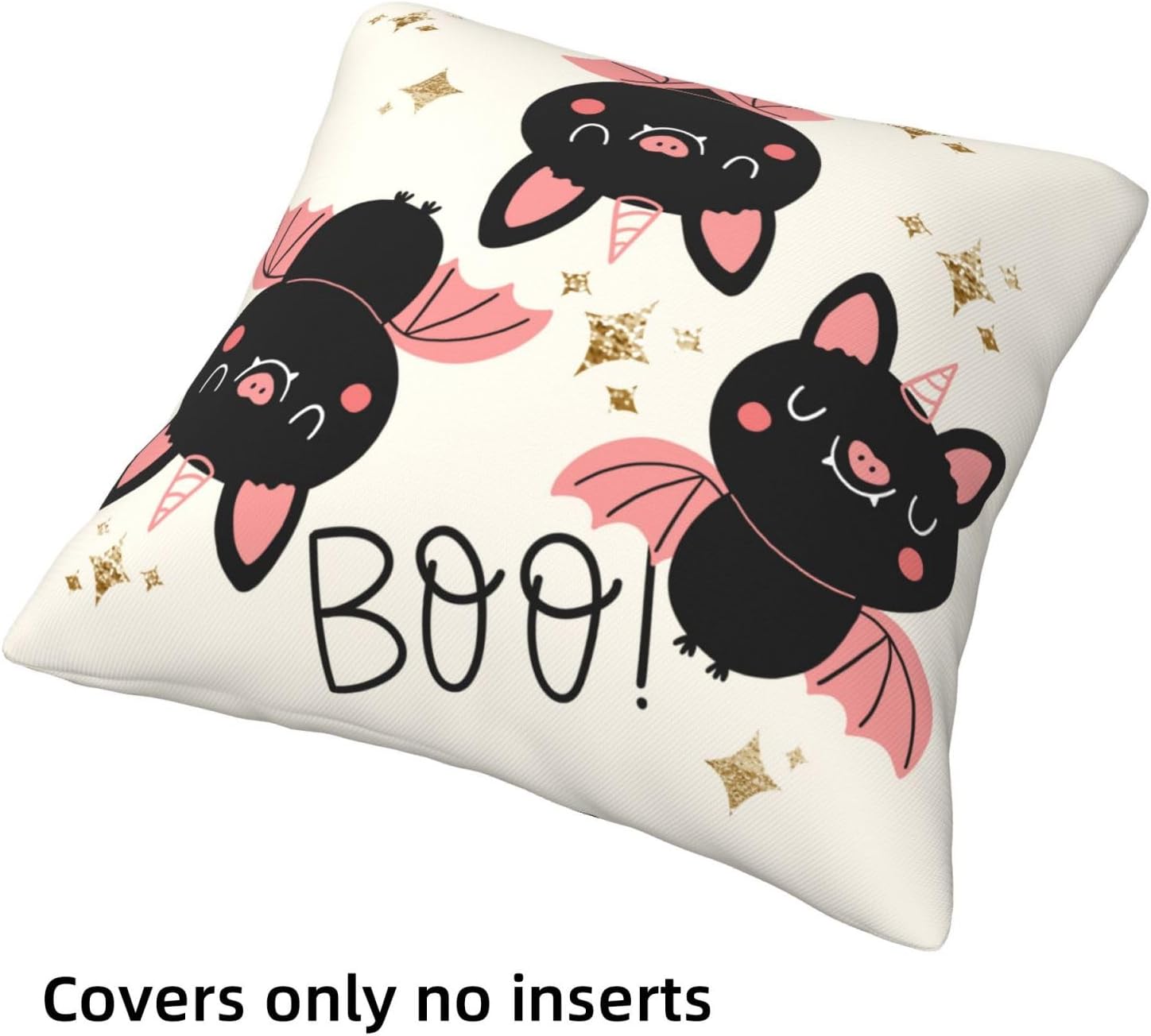 Juego de 4 fundas de almohada de Halloween, diseño de calavera con diseño de calabaza, fantasma, groovy, rosa, diseño de estrellas, flores,