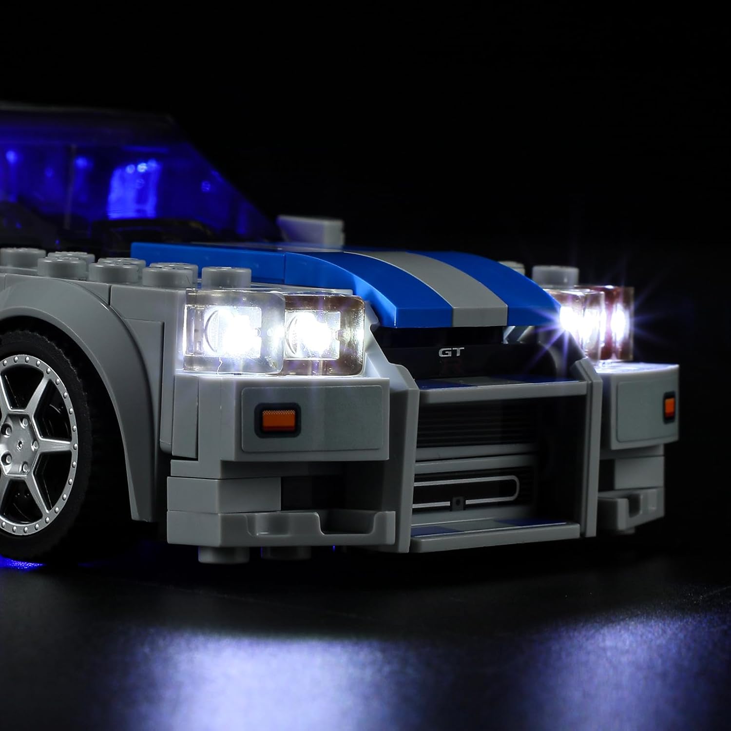 Kit de iluminación LED para Speed Champions 2 Fast 2 Furious Nissan Skyline GT-R (R34), compatible con el modelo LEGO-76917 Building Block, modelo