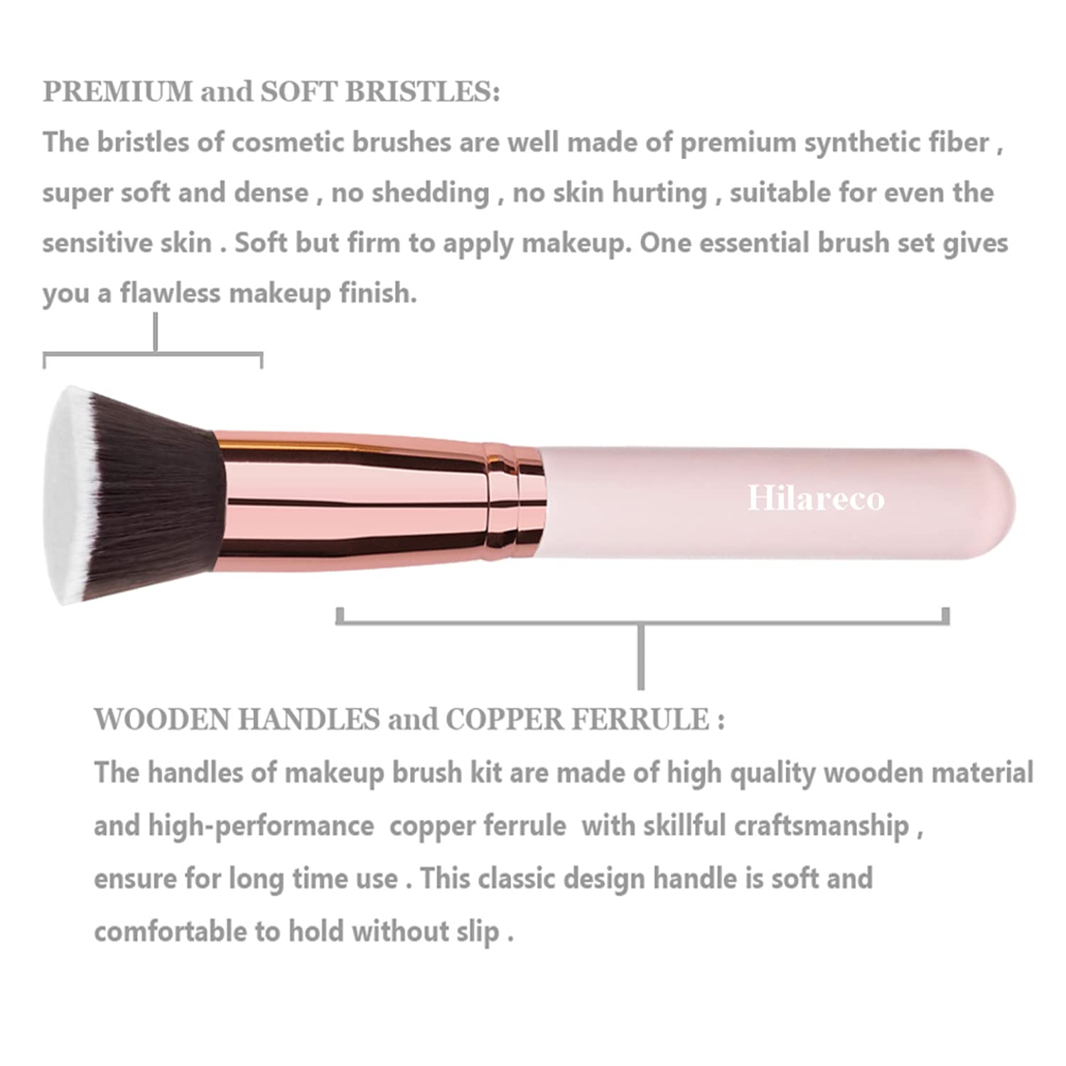 PHOERA – Base de maquillaje de cobertura completa, base PHOERA, juego de maquillaje PHOERA, brochas de maquillaje Kabuki de parte superior plana,