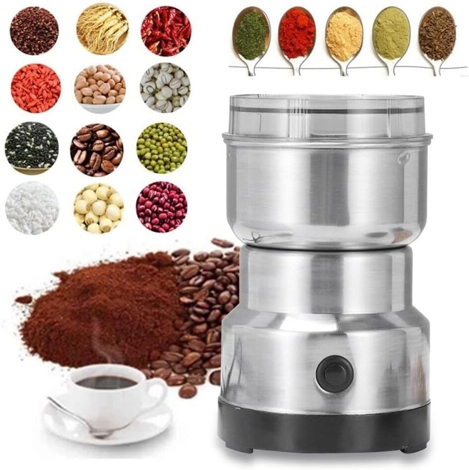 Mini molinillo de café, molinillo eléctrico de especias, de acero inoxidable, afilado de acero inoxidable, molinillo de especias rápido para