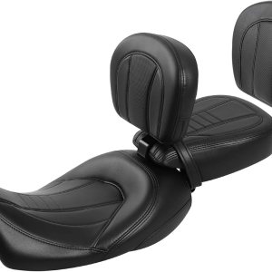 TCT-MOTORPARTS Asiento de pasajero de perfil bajo para motocicleta, respaldo del conductor, barra Sissy para Harley Touring CVO Road King Street TCT-MOTORPARTS Asiento de pasajero de perfil bajo para motocicleta, respaldo del conductor, barra Sissy para Harley Touring CVO Road King Street