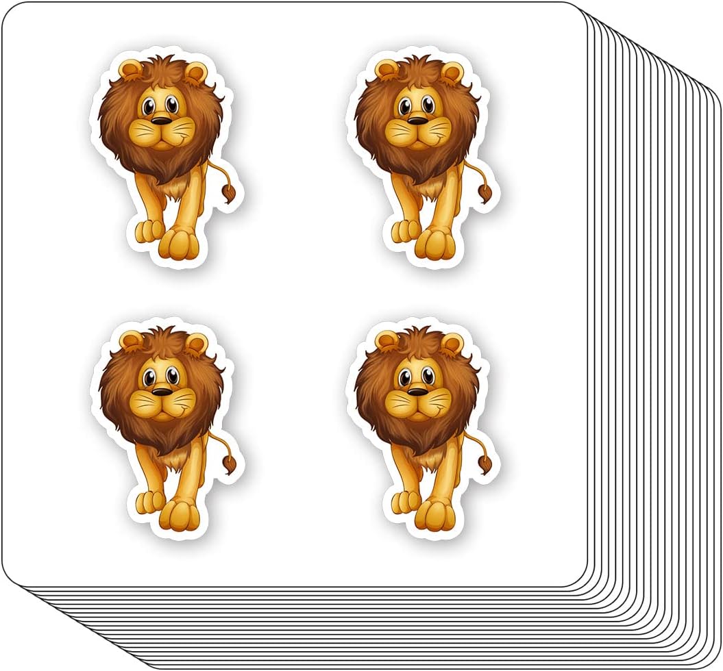 Calcomanías de animales del zoológico de león de 1 pulgada para álbumes de recortes, artes, manualidades, manualidades para niños, calendarios,
