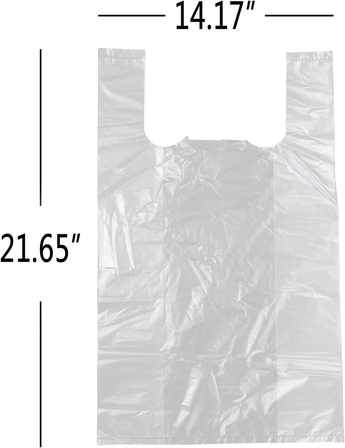 480 bolsas de plástico para camisetas con asas, bolsas de comestibles reutilizables, transparentes