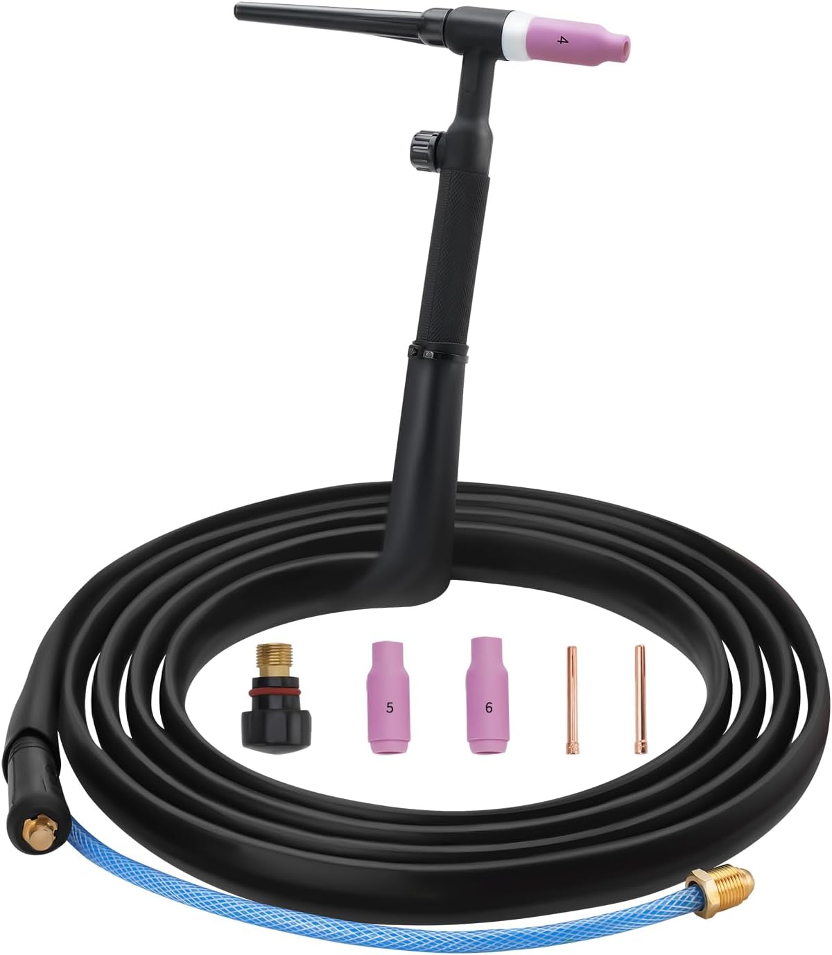 SSIMDER TIG Antorcha de soldadura 150 amperios WP-17V 13 pies refrigerada por aire TIG antorcha con pistola de tungsteno de 10-25 mm enchufe europeo