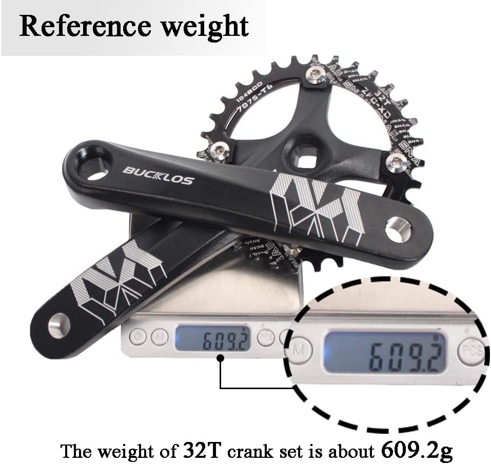 BUCKLOS MTB – Grüeta cuadrada cónica de 6.693in, 104 BCD de montaña estrecho de dientes anchos 323436384042T, plato redondo y ovalado de una sola