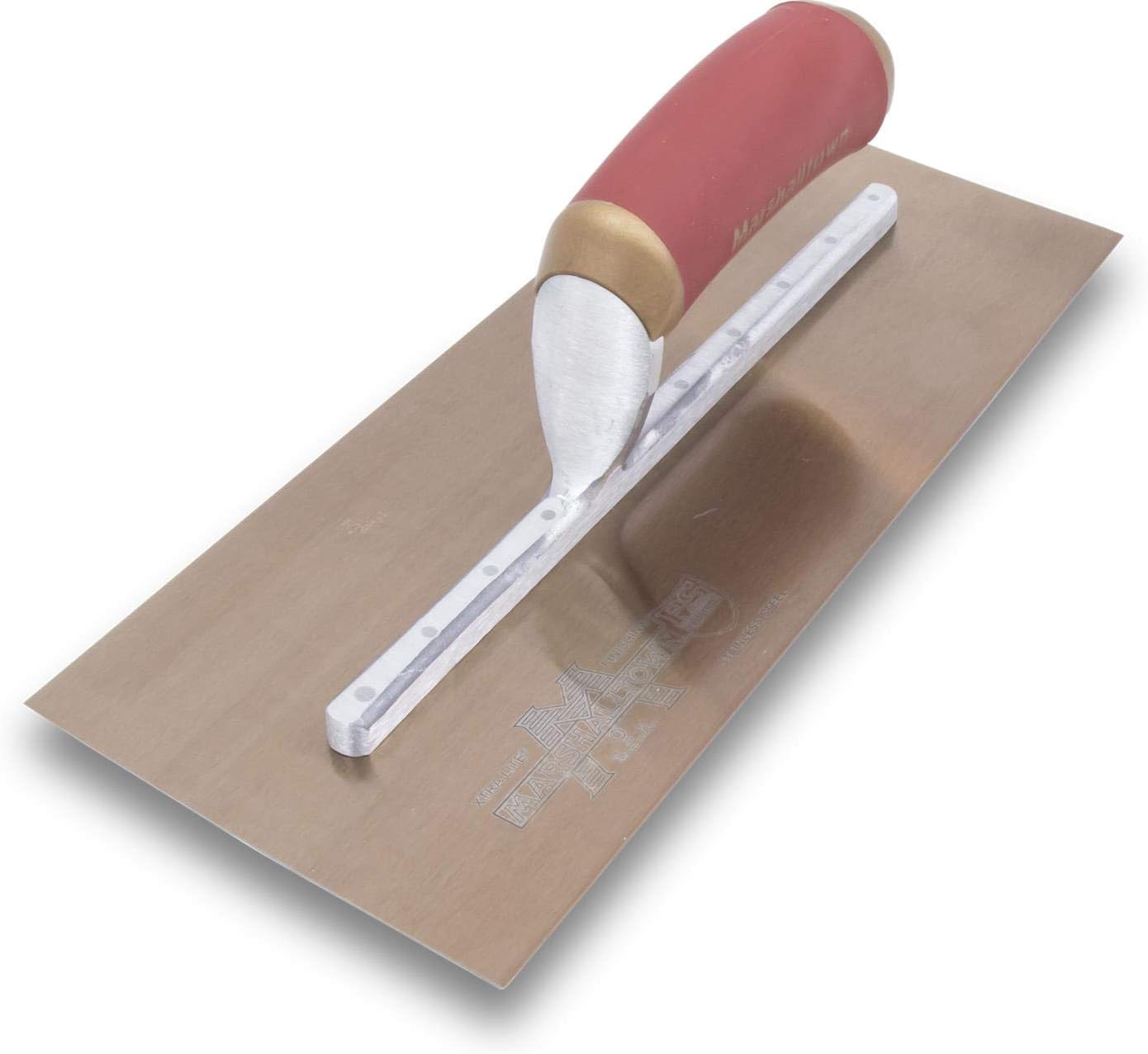 MARSHALLTOWN Paleta de acabado de hormigón, 13 pulgadas x 5 pulgadas, oro Permashape roto en la hoja, fabricado en los Estados Unidos, PB13GSD
