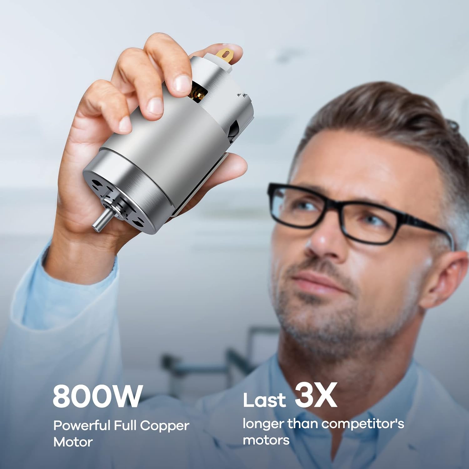 Ganiza Licuadora de inmersión 8 en 1 Batidora de mano 800W Motor resistente, 15 velocidades y modo turbo Batidora de mano de acero inoxidable Sitck