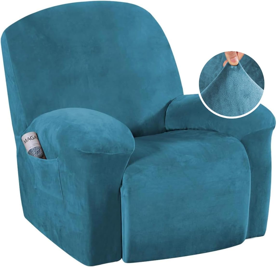 H.VERSAILTEX – Funda para sillón reclinable de terciopelo de 1 pieza, para sillón reclinable grande, protector de muebles de terciopelo suave de