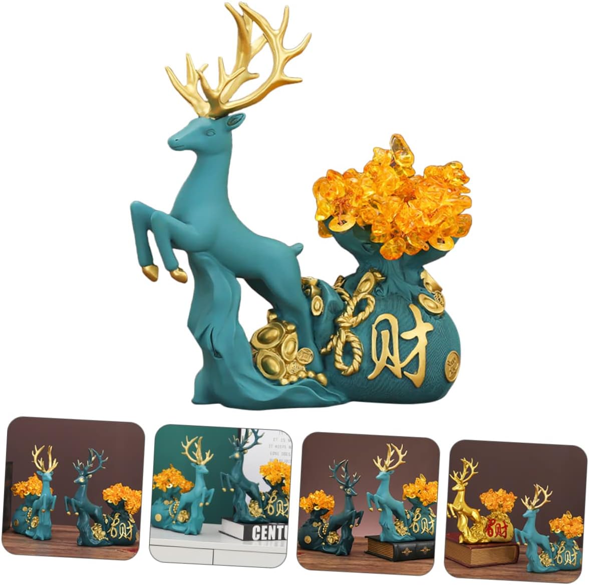 NOLITOY Encantadora estatua de alce 1 unidad, adornos de árbol de la riqueza, árbol de la vida, árbol de la vida, decoración del hogar, accesorios