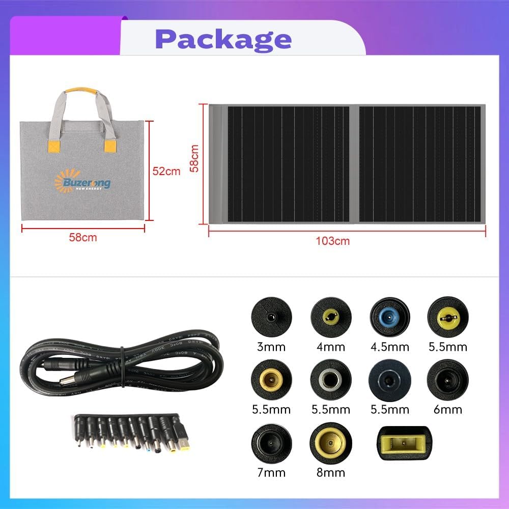 Paneles solares portátiles con cargador solar multiconector 100W con soportes para camping RV estación de carga rápida