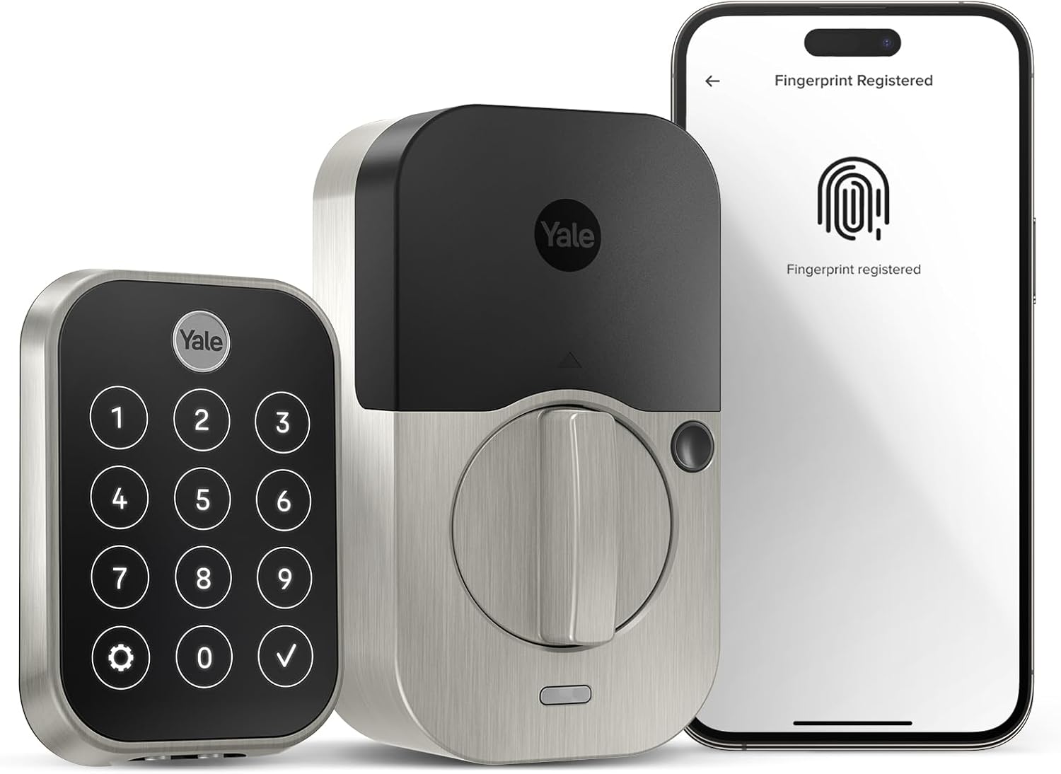 Yale Assure Lock 2 Touch con Wi-Fi (nuevo) – Cerradura inteligente de huellas dactilares sin llave en níquel satinado – YRD450-F-WF1-619
