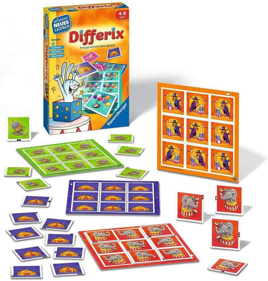 Ravensburger 24930 Differix Play and Learn para niños, juego educativo para niños de 4 a 8 años, aprendizaje lúdico para 1-4 jugadores