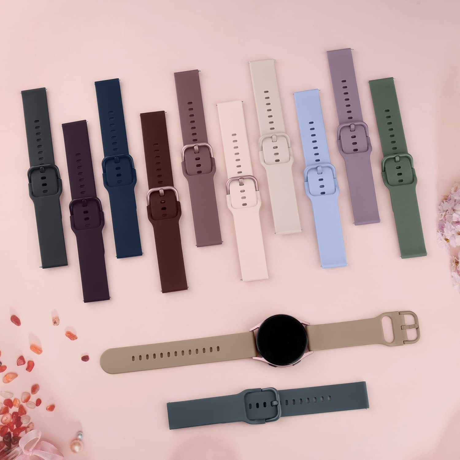 Meliya Correas de reloj de silicona, liberación rápida, 0.787 in, 0.866 in, correa de repuesto de silicona suave para mujeres y hombres