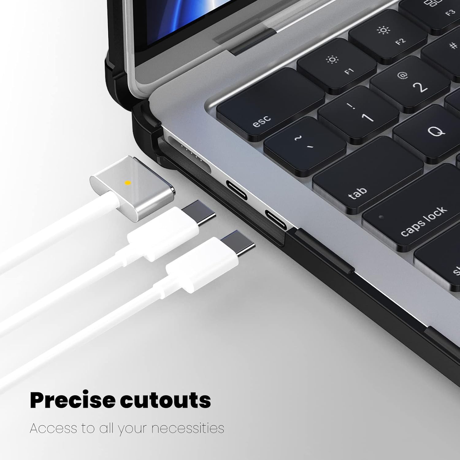 Mektron Funda a prueba de golpes para MacBook Air de 15 pulgadas 20242023 con chip M3M2 modelo A2941A3114, funda protectora resistente de 15.3