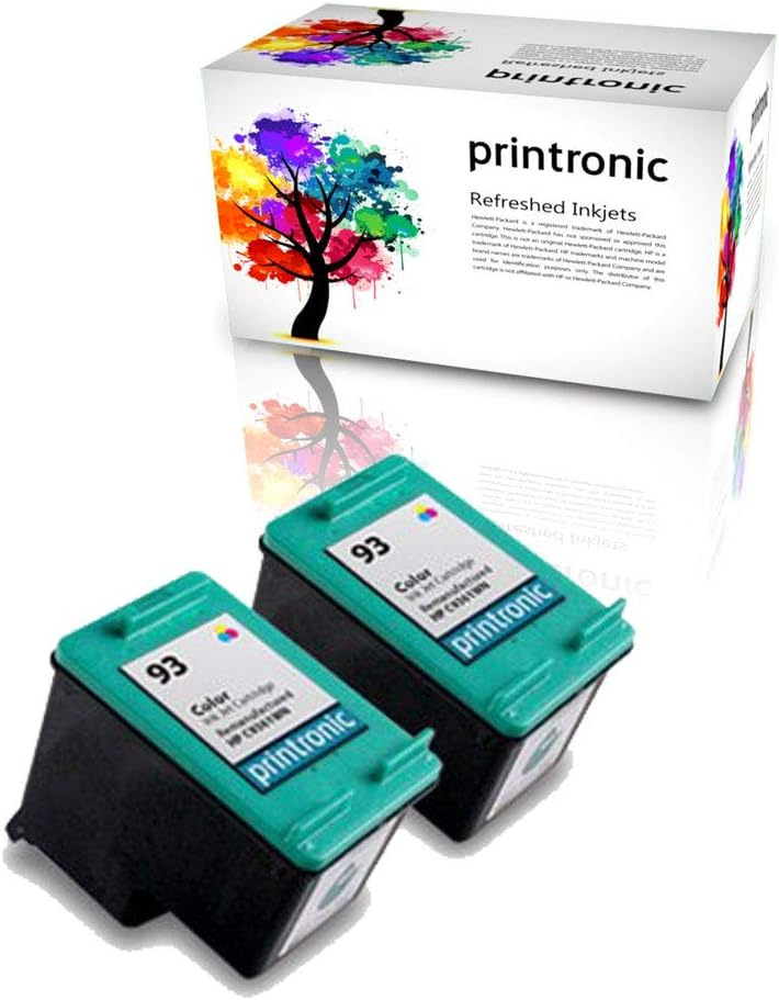 Cartucho de tinta remanufacturado de repuesto para HP 93 C9361WN (2 colores), paquete de 2