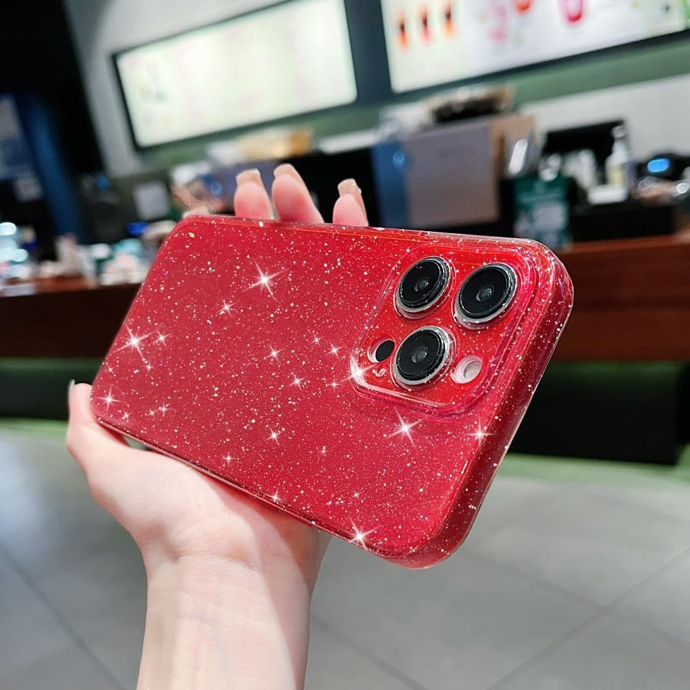 Funda compatible con iPhone 15 Pro de 6.1 pulgadas (versión 2023), bonito color neón brillante, con purpurina, delgada, delgada, a prueba de golpes,