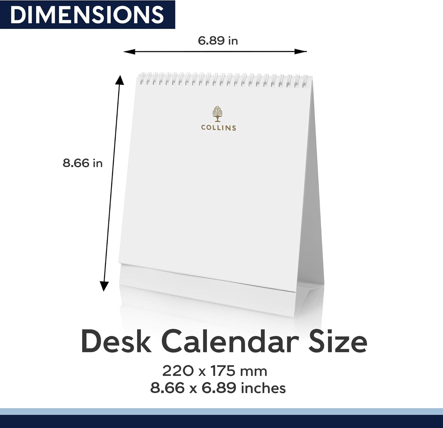 Collins Essential Calendario de escritorio 2024  Pequeño y lindo calendario mensual 2024  Planificador de escritorio de 12 meses encuadernado con