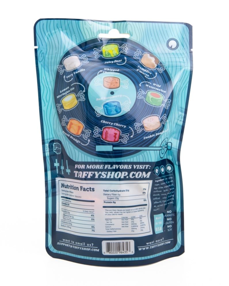 Taffy Shop Caramelos de agua salada “Favorites Mix”, varios sabores a granel de caramelo salado, bolsa temática única de 25 piezas de dulces gourmet
