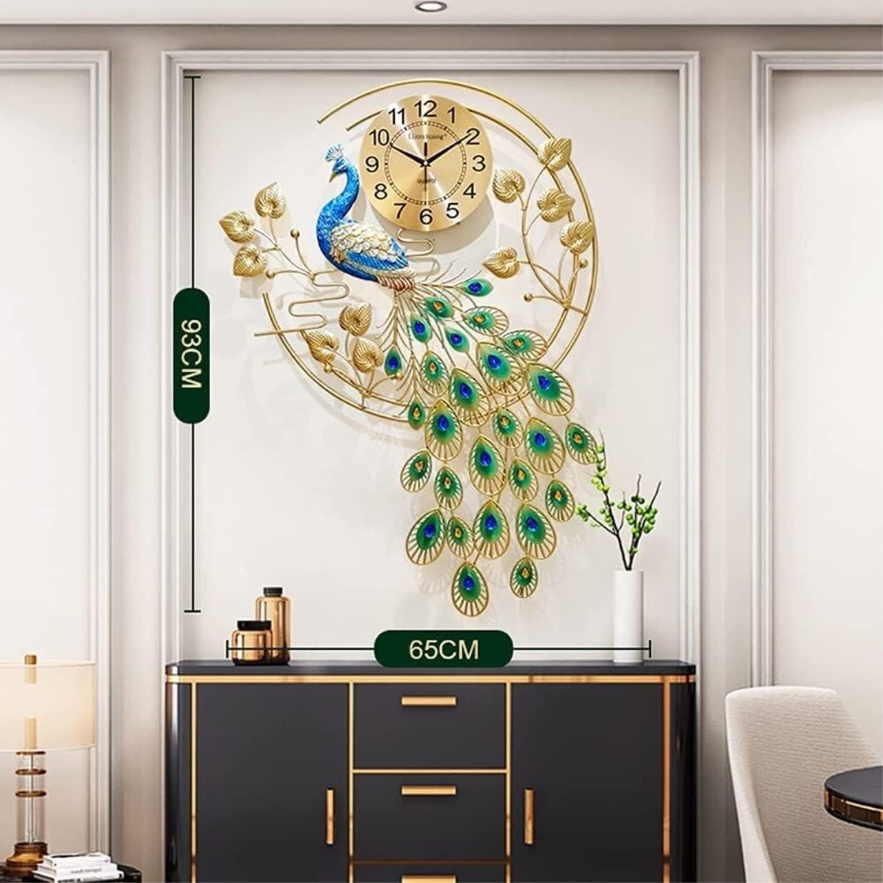Reloj de pared para decoración de sala de estar, reloj de pared con diamantes de cristal, silencioso, sin tictac, reloj de pared de metal con forma